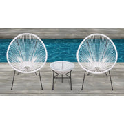 Outdoor Conversation Set With Ergonomic Lounge Chairs And Tempered Glass Table - R&R Furniture Gallery (Fountain Valley, CA)