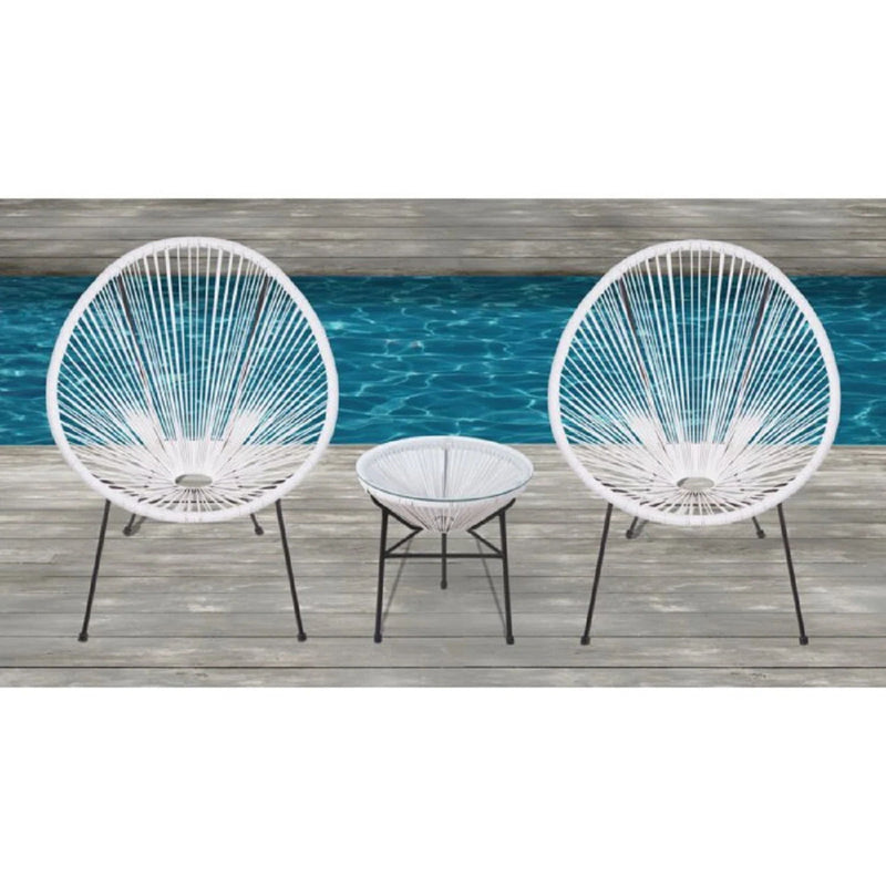 Outdoor Conversation Set With Ergonomic Lounge Chairs And Tempered Glass Table - R&R Furniture Gallery (Fountain Valley, CA)