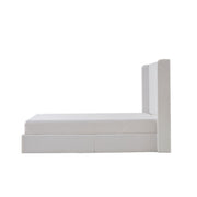 Carmen - King Size Upholstered Wingback Bed - White - R&R Furniture Gallery (Fountain Valley, CA)