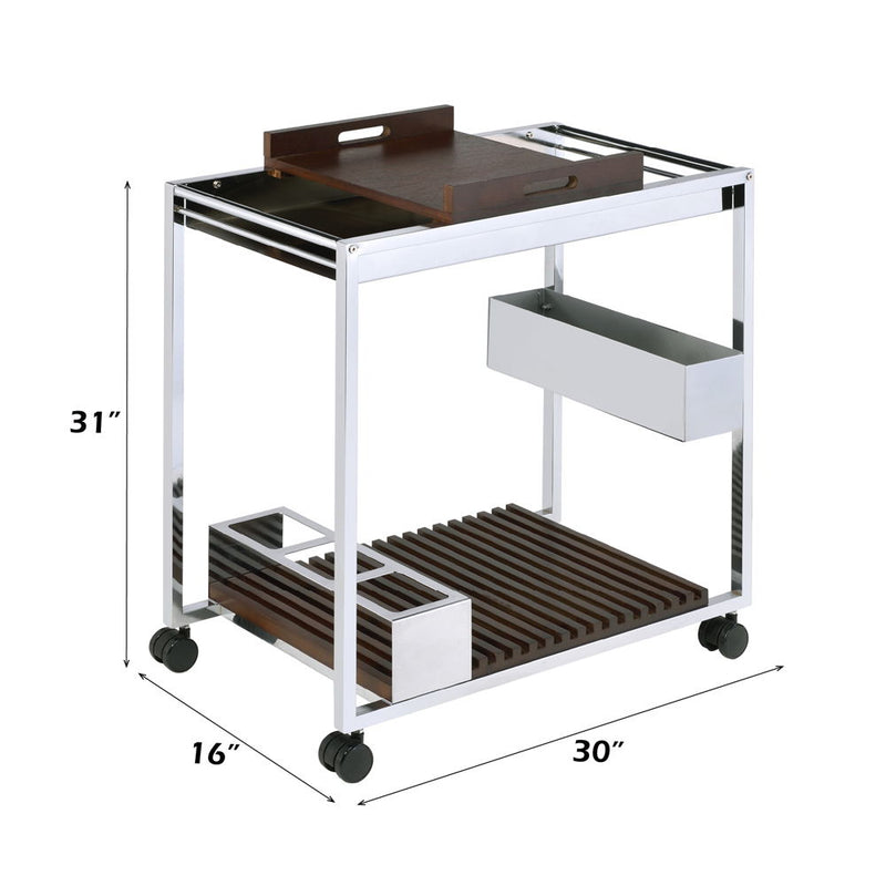 Lisses - Serving Cart - Chrome - R&R Furniture Gallery (Fountain Valley, CA)