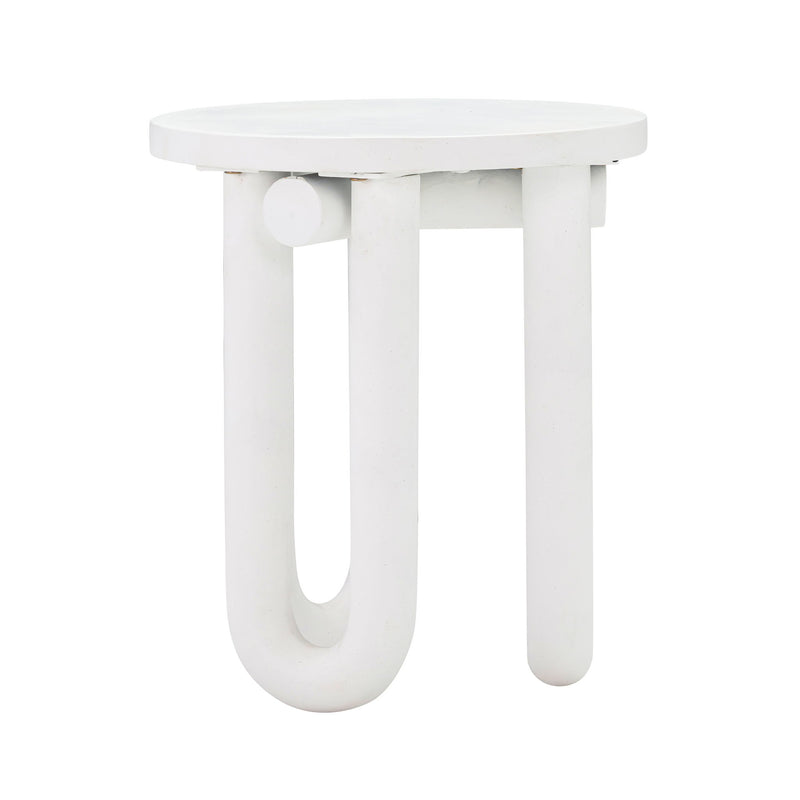 Tildy - Concrete Side Table - White - R&R Furniture Gallery (Fountain Valley, CA)