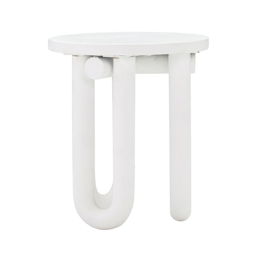 Tildy - Concrete Side Table - White - R&R Furniture Gallery (Fountain Valley, CA)