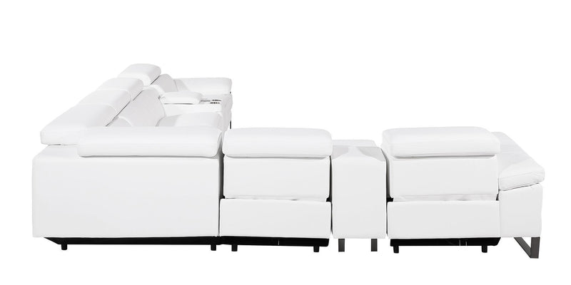 1246 - 8-Piece L-Shaped Modular Power Reclining Sectional With 4 Power Recliners And Power Headrests