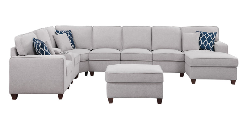 Eric - 9 Piece Upholstered Sectional With Ottoman - R&R Furniture Gallery (Fountain Valley, CA)