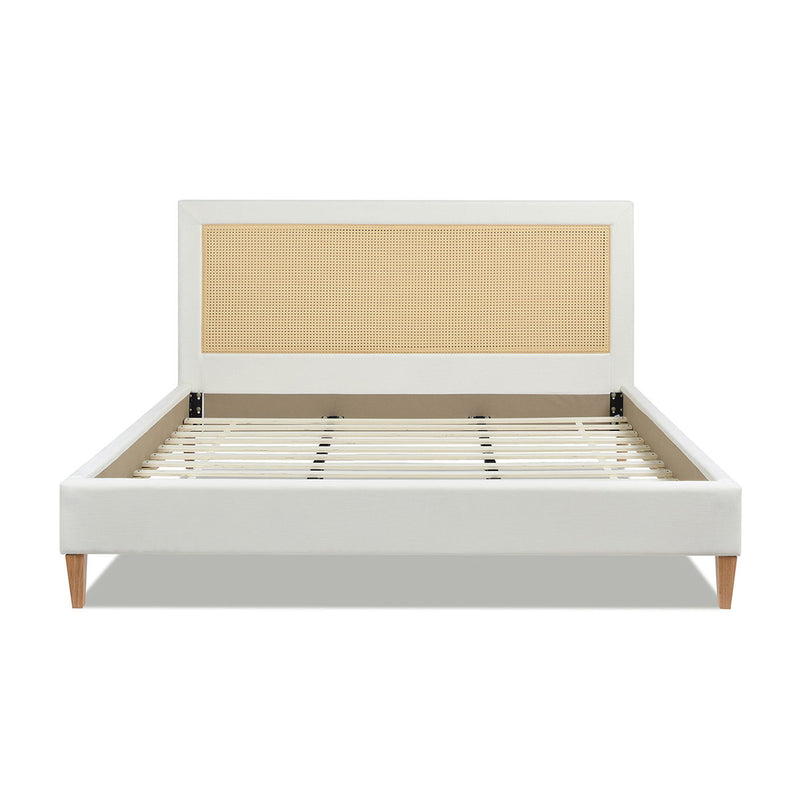 Haley - Upholstered Cane Back Platform Bed - R&R Furniture Gallery (Fountain Valley, CA)