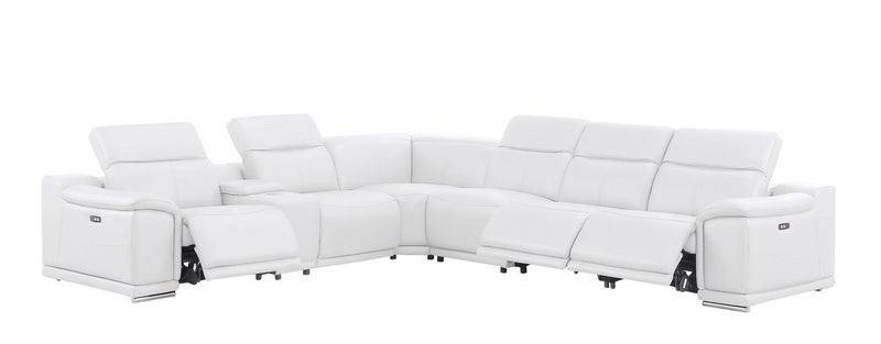 2679 - 7-Piece L-Shaped Power Reclining Sectional In Genuine Leather (3 Recliners)