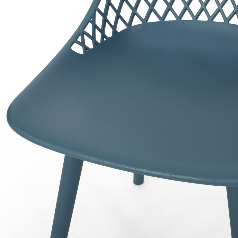 Set of two Noble House Lily Chairs with wooden legs and upholstered seats, ideal for dining or casual seating.