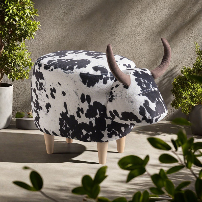 Cow Shaped Ottoman Footstool - R&R Furniture Gallery (Fountain Valley, CA)
