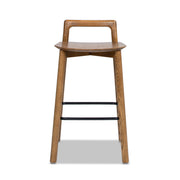 Sven - Modern Minimalist Low Back Counter Stool - Dark Brown Walnut - R&R Furniture Gallery (Fountain Valley, CA)