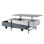 Wilkins - Coffee Table With Lift Top - Gray & White High Gloss - R&R Furniture Gallery (Fountain Valley, CA)