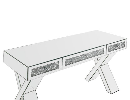 Noralie - 32" Writing Desk - Mirrored & Faux Diamonds - R&R Furniture Gallery (Fountain Valley, CA)