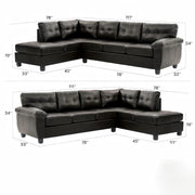 Glory Furniture Gallant stationary sectional sofa with plush cushions and fabric upholstery, shown in a modern living room setting.
