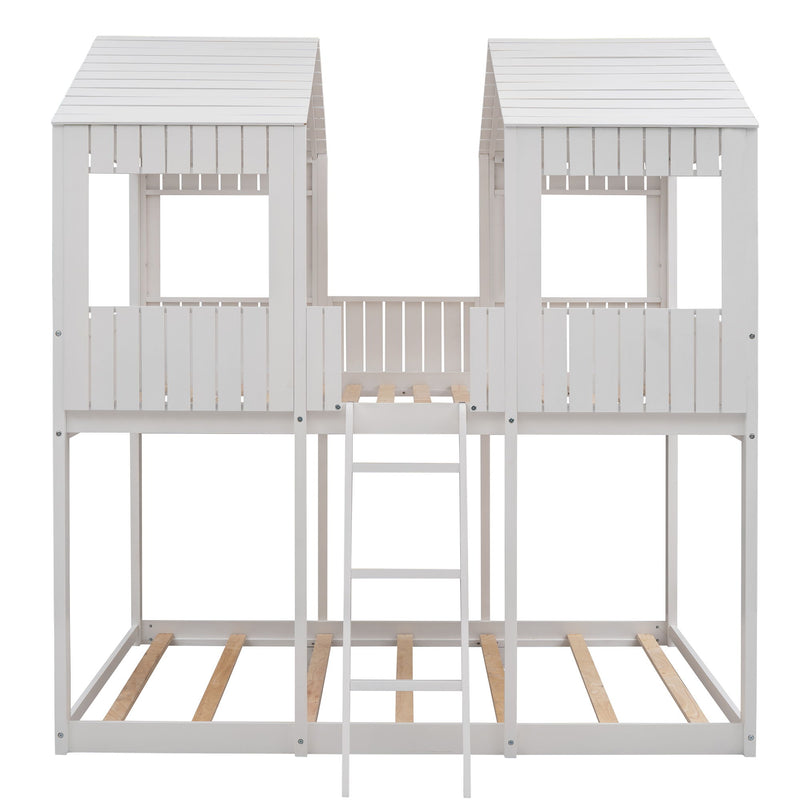 Bunk Bed With Roof, Window, Guardrail, Ladder - R&R Furniture Gallery (Fountain Valley, CA)