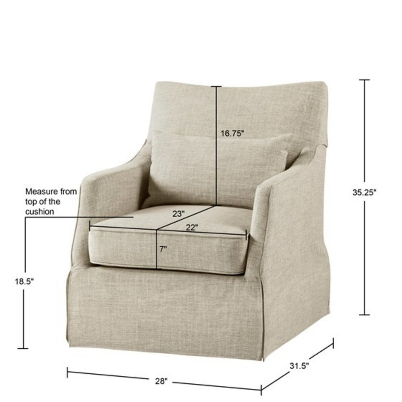 Traditional Design London Skirted Swivel Chair - R&R Furniture Gallery (Fountain Valley, CA)