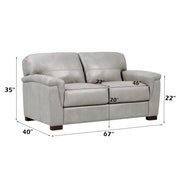 Cornelia - Loveseat - Pearl Gray Leather - R&R Furniture Gallery (Fountain Valley, CA)