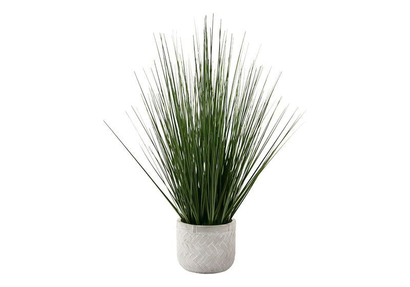 21" Tall, Artificial Plant, Grass, Indoor, Faux, Fake, Table, Greenery, Potted, Real Touch, Decorative - Green / White - R&R Furniture Gallery (Fountain Valley, CA)