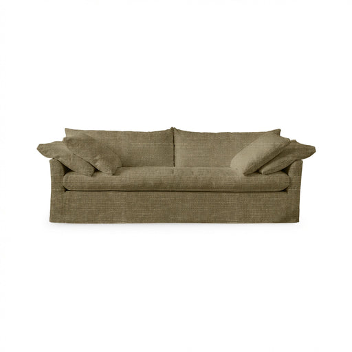 Classic Home Cassiano slip cover sofa in a modern stationary sofa style with neutral fabric and plush cushions.