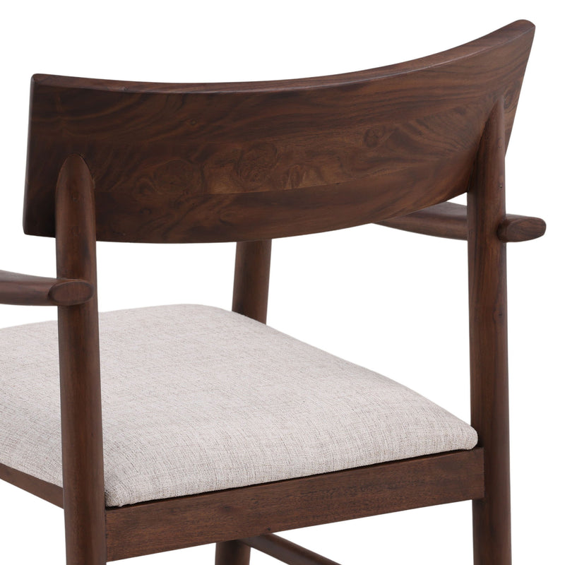 Glen - Dining Chair - Dark Brown And Cream