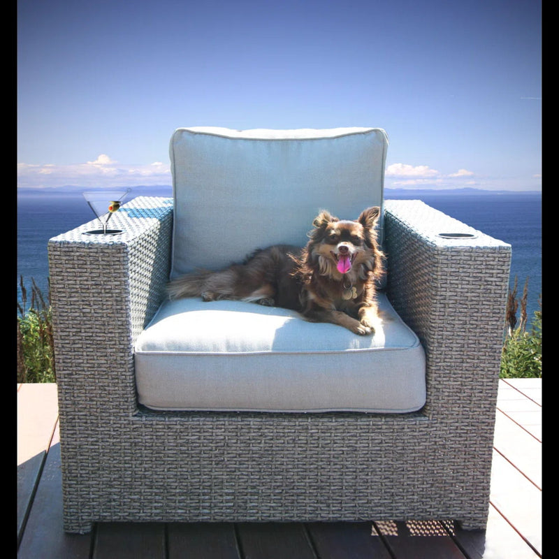 Elegant Patio Chair With Cushions - Gray - R&R Furniture Gallery (Fountain Valley, CA)
