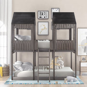 Bunk Bed With Roof, Window, Guardrail, Ladder - R&R Furniture Gallery (Fountain Valley, CA)