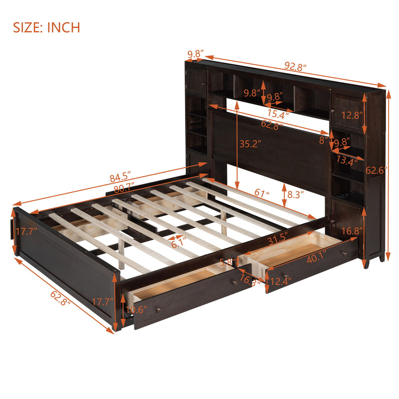 DreamHaus cabinet bed with integrated shelf, storage cabinet, and socket outlets, featuring a modern design with clean lines.