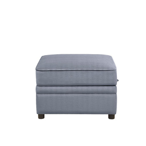 Bois II - Ottoman With Storage - Gray Velvet - R&R Furniture Gallery (Fountain Valley, CA)