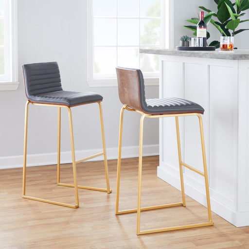 Lumi Source Mason Mara set of 2 contemporary fixed height barstools with sleek design and sturdy construction for modern bar areas.