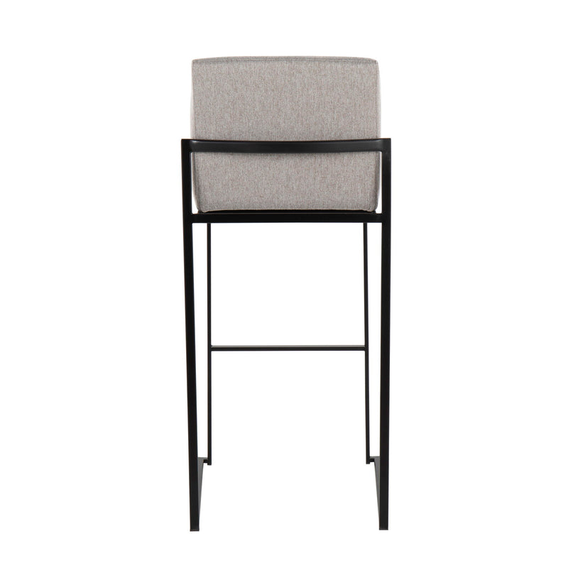 Lumi Source Fuji high back barstool with contemporary design and elegant style, featuring a sleek wooden seat and metal frame.