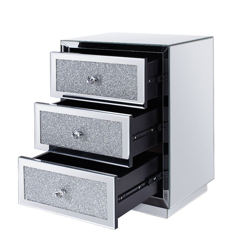 Noralie - 26" Accent Table - Mirrored, Faux Diamonds - R&R Furniture Gallery (Fountain Valley, CA)