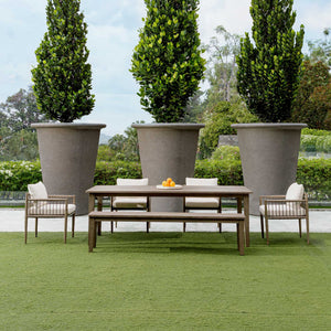 Travessa - Outdoor Round Stone Tray - White