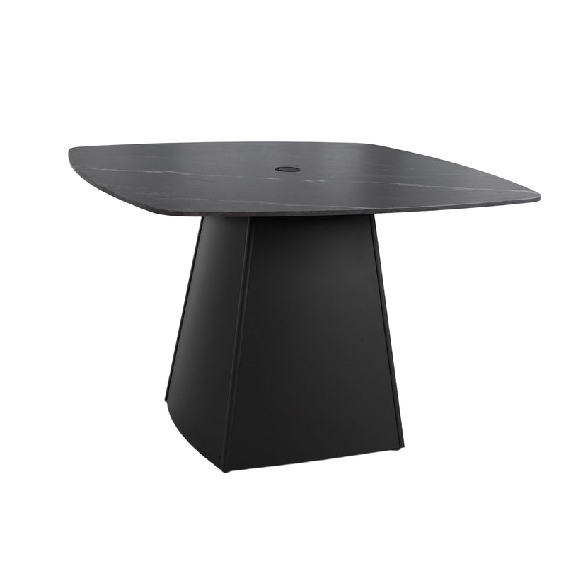 Rounded Square Outdoor Pedestal Dining Table - R&R Furniture Gallery (Fountain Valley, CA)
