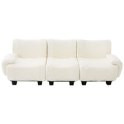 Noble House 3-seater sofa couch with curved armrests, stationary design, featuring plush cushions and modern style.