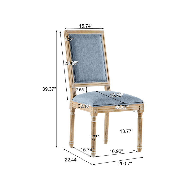 French Country Style Dining Chair With Upholstered Seating And Fluted Legs - R&R Furniture Gallery (Fountain Valley, CA)