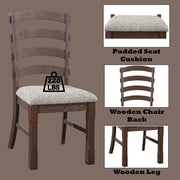 Pascaline - Side Chair (Set of 2) - Gray Fabric, Rustic Brown & Oak - R&R Furniture Gallery (Fountain Valley, CA)