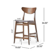 Noble House elegant counter height chair with cushioned seat and wooden legs, ideal for kitchen or bar area.