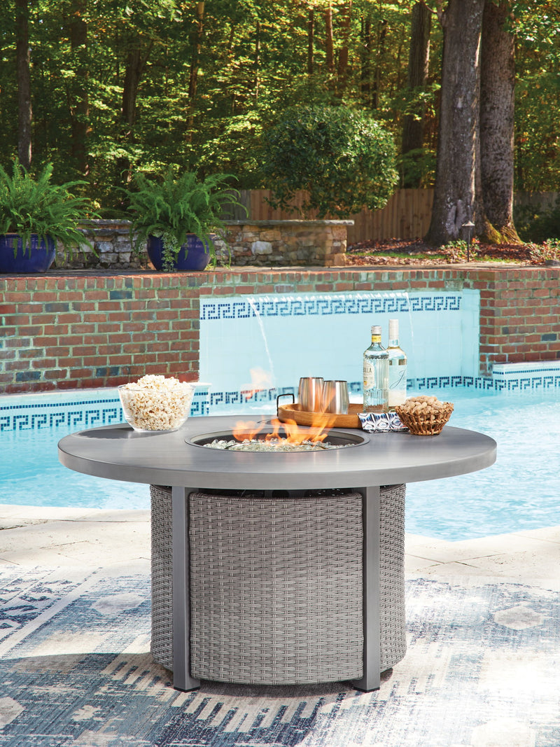 Half Moon Beach - Round Fire Pit Table - Gray - R&R Furniture Gallery (Fountain Valley, CA)