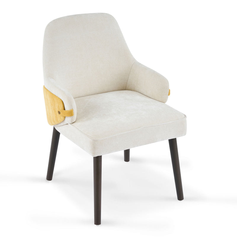 Indoor Dining Chair (Set of 2) With Sturdy Frame - Beige / Yellow - R&R Furniture Gallery (Fountain Valley, CA)