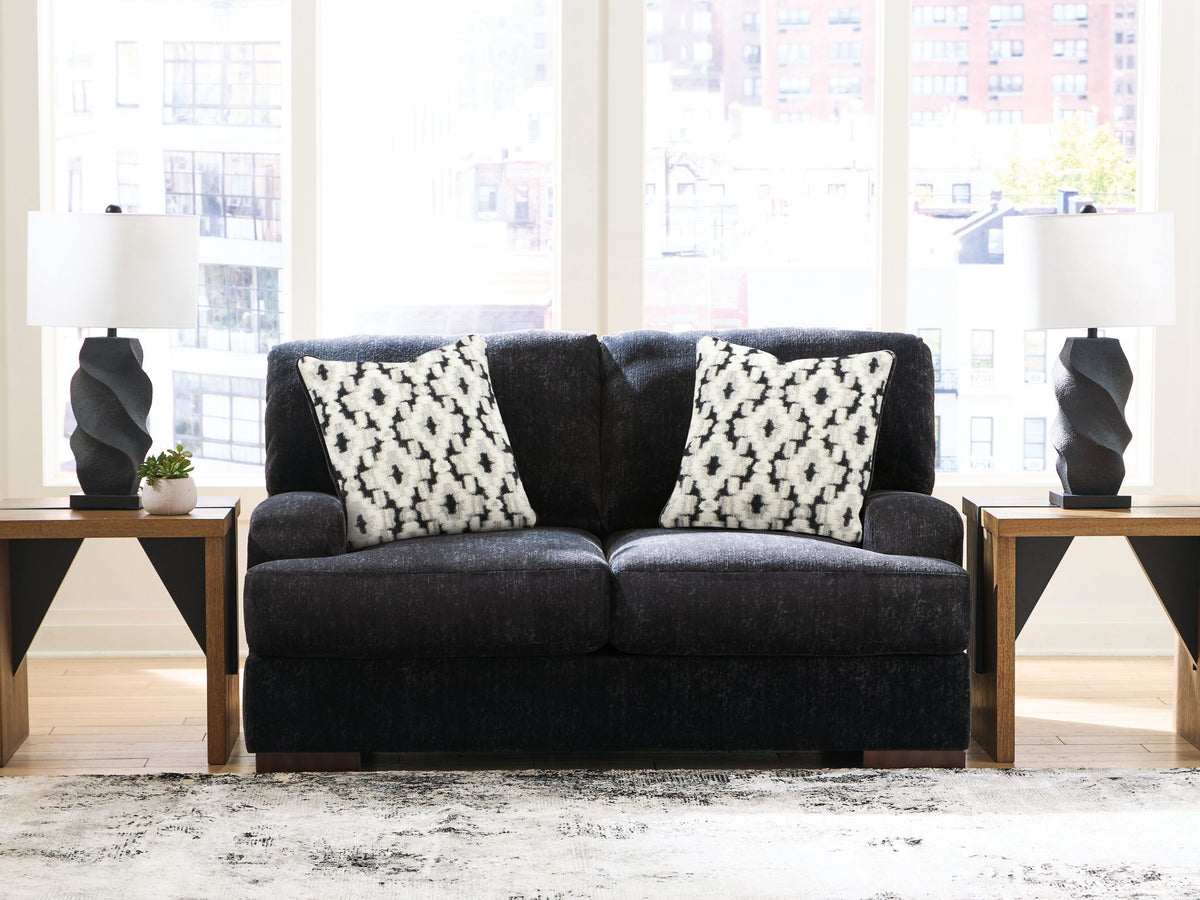 Whitmore Manor - Loveseat - Black Pearl - R&R Furniture Gallery (Fountain Valley, CA)