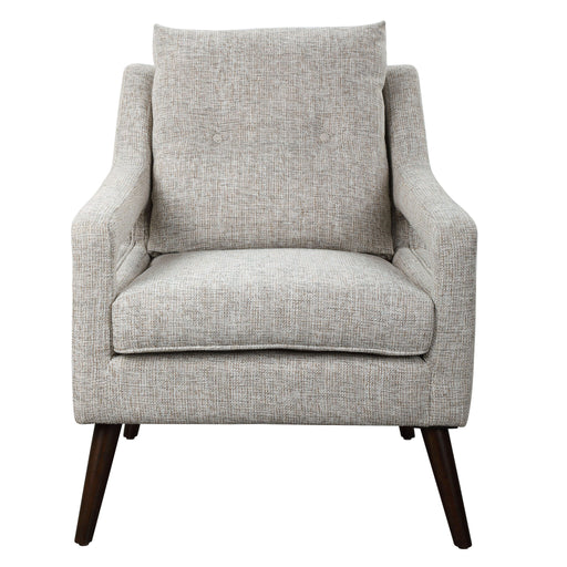 Uttermost O'Brien armchair with plush upholstery and wooden legs, showcasing a stylish and comfortable seating design.