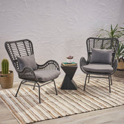 Modern Aesthetic Outdoor Rattan Accent Chair With Metal Legs - R&R Furniture Gallery (Fountain Valley, CA)