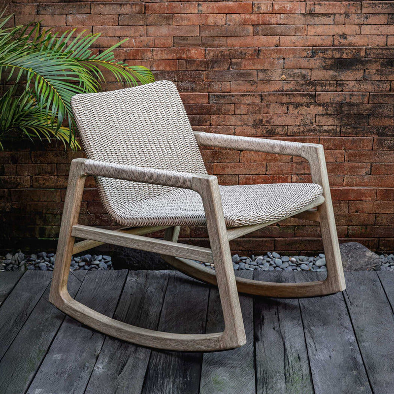 Sumba - Outdoor Wicker Rocking Chair - Gray