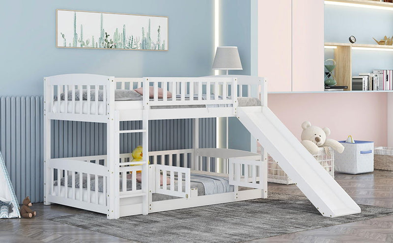 Low Bunk Bed With Slide, Fence And Ladder - R&R Furniture Gallery (Fountain Valley, CA)
