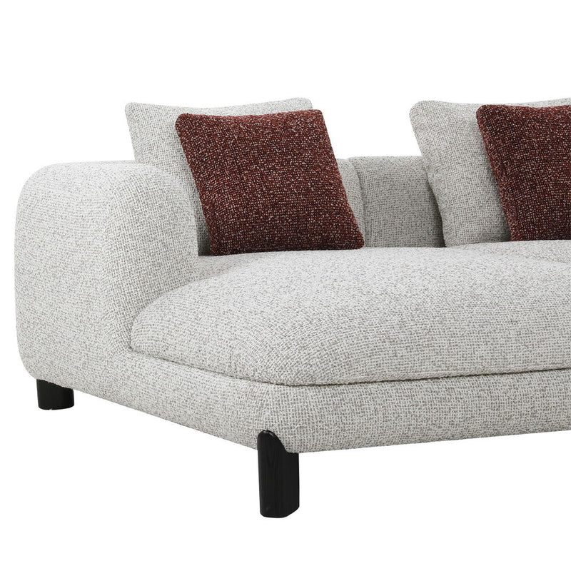Mardi - Sectional Sofa With 6 Pillows - Maroon & Beige Tweed - R&R Furniture Gallery (Fountain Valley, CA)