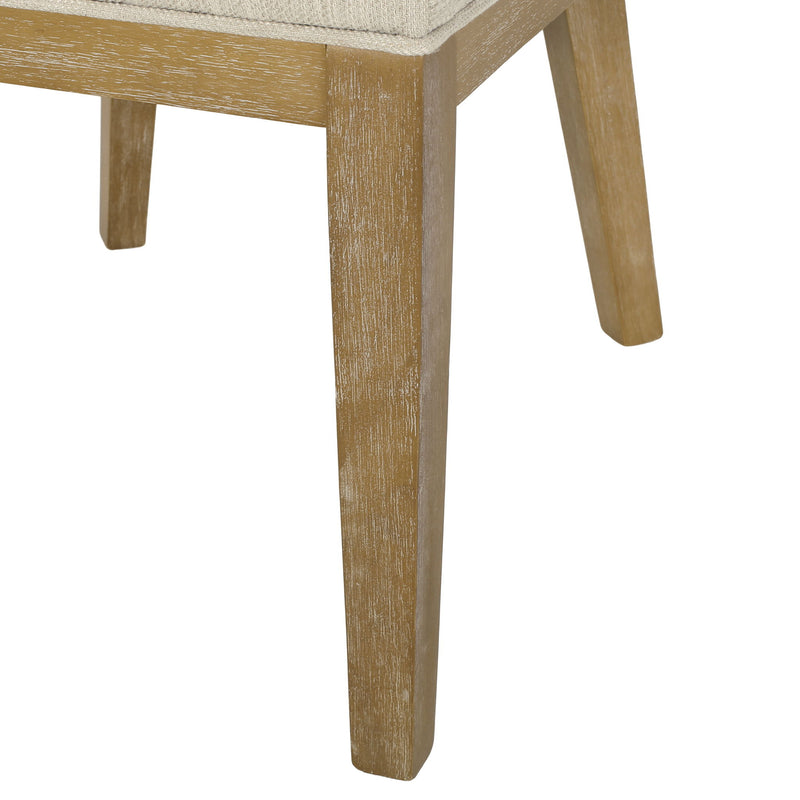 Set of two Noble House modern dining chairs with durable fabric upholstery and sturdy wooden frames, designed for stylish dining spaces.