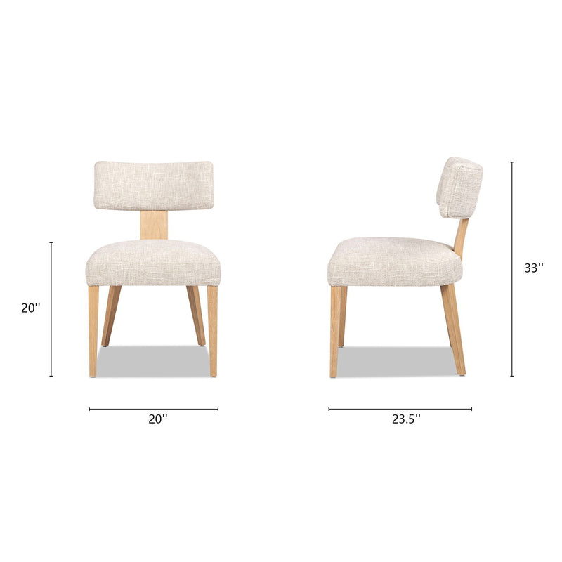 Louise - Split Back Upholstered Dining Side Chair (Set of 2) - Travertine Beige - R&R Furniture Gallery (Fountain Valley, CA)