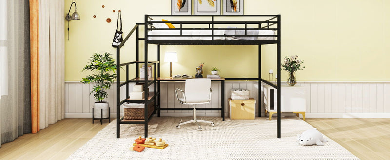 Loft Bed With Desk And Lateral Storage Ladder - R&R Furniture Gallery (Fountain Valley, CA)