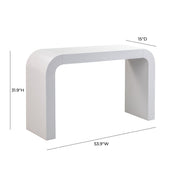 TOV Furniture Hump console table with sleek wooden surface and modern design, ideal for entryways or living rooms.