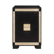 Lively - Nightstand With Glitter Detail And Thick Bar Handle Hardware - Black - R&R Furniture Gallery (Fountain Valley, CA)