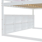 DreamHaus loft bed with house-shaped frame and tent, featuring a cozy sleeping area and playful design for kids.