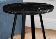 Accent Table, Side, Round Marble Look Contemporary & Modern - Black - R&R Furniture Gallery (Fountain Valley, CA)